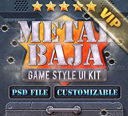PS样式：Metal Baja Game GUI Kit